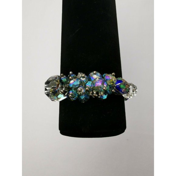 Handmade Vintage Women Bracelet  With Antique Silver & Swarovski Crystals 8" - Picture 12 of 12